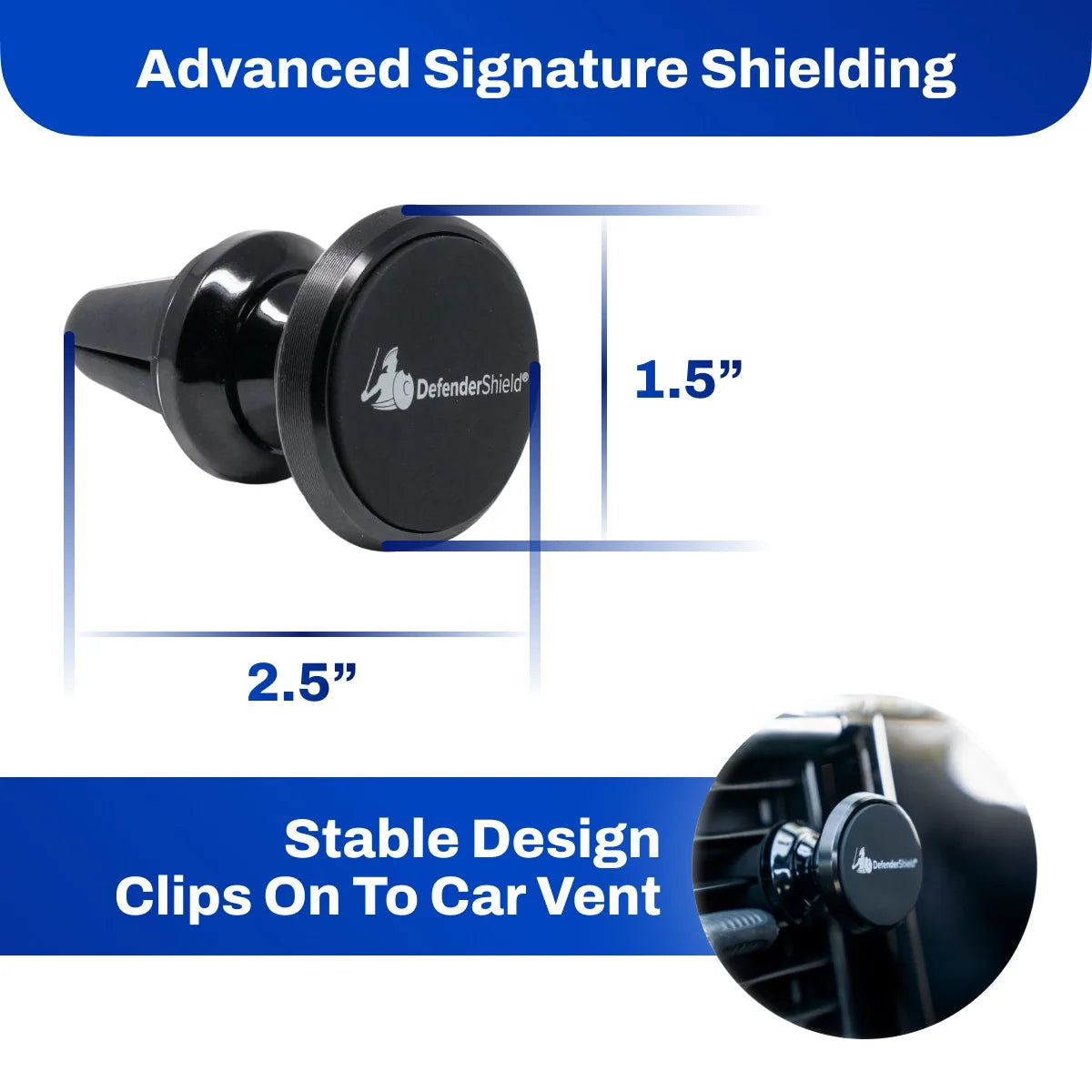 Magnetic Car Phone Holder - Air Vent Mount w/360 Rotation