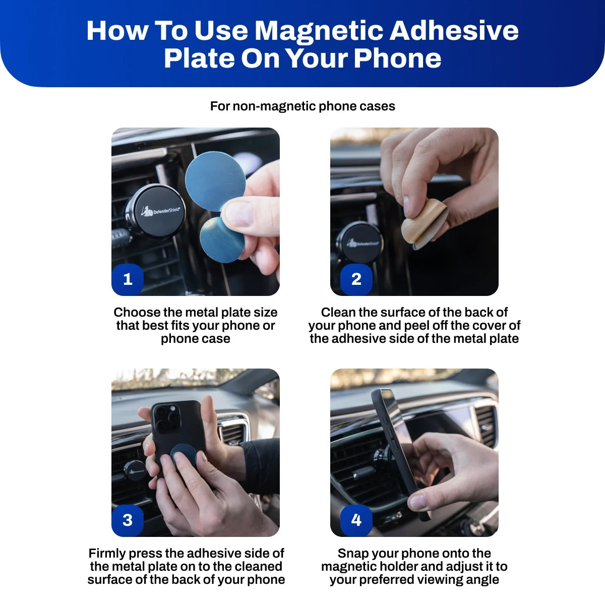 Magnetic Car Phone Holder - Air Vent Mount w/360 Rotation
